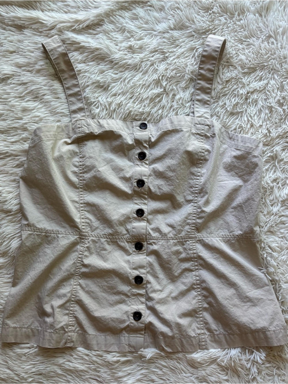 Banana Republic Beige Button-Front Tank Top